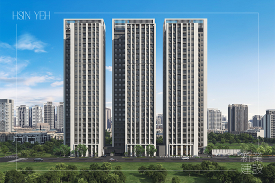 21年專業(yè)建築職人，新業(yè)於竹南首發(fā)！打造站前首座地標(biāo)建築，在追求極致的路上，預(yù)見下一座科技新城。(圖為 新業(yè)恆一 建築外觀3D示意圖)