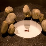 每一項鳥兒的金工原石作品，嘴喙都被打磨得光亮平滑顯得相當逗趣，描繪一隻隻收起翅膀想要自由卻又嚮往安定的鳥兒，表達家與家人的重要性。